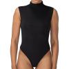 imageSunzel Thong Bodysuit for Women Sleeveless Mock Turtleneck Shapewear High Neck Stretchy ampamp Sexy TopBlack