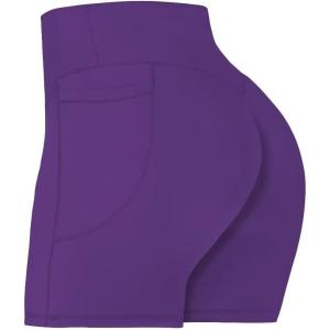 imageSunzel No Front Seam Biker Shorts for Women with Pockets Yoga Workout Gym Bike Shorts with Tummy ControlPetunia