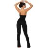 imageSunzel Flare Jumpsuits for Women Seamless Tummy Control One Piece Yoga Workout Unitard Bodysuits with Built in Bra 32quot Inseam Black Medium