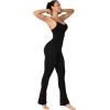 imageSunzel Flare Jumpsuits for Women Seamless Tummy Control One Piece Yoga Workout Unitard Bodysuits with Built in Bra 32quot Inseam Black Medium