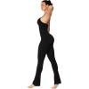 imageSunzel Flare Jumpsuits for Women Seamless Tummy Control One Piece Yoga Workout Unitard Bodysuits with Built in Bra 32quot Inseam Black Medium