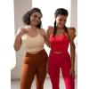 imageSunzel Free to Be Tank Crop Ribbed Tank Tops Seamless Racerback Camisoles No pad Camis Cropped Workout Gym YogaBbeige Brown2pcscrop