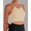 imageSunzel Free to Be Tank Crop Ribbed Tank Tops Seamless Racerback Camisoles No pad Camis Cropped Workout Gym YogaBbeige Brown2pcscrop