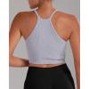 imageSunzel Free to Be Tank Crop Ribbed Tank Tops Seamless Racerback Camisoles No pad Camis Cropped Workout Gym YogaBlack Beige Grey3pcscrop