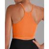 imageSunzel Free to Be Tank Crop Ribbed Tank Tops Seamless Racerback Camisoles No pad Camis Cropped Workout Gym YogaRed Beige Orange3pcscrop