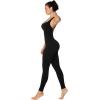 imageSunzel Jumpsuits for Women Backless Seamless Workout One Piece Bodycon Romper Scoop Neck Butt Scrunch Leggings UnitardBlack