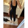 imageSunzel Jumpsuits for Women Backless Seamless Workout One Piece Bodycon Romper Scoop Neck Butt Scrunch Leggings UnitardBlack