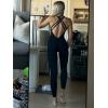 imageSunzel Jumpsuits for Women Backless Seamless Workout One Piece Bodycon Romper Scoop Neck Butt Scrunch Leggings UnitardBlack