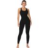 imageSunzel Jumpsuits for Women Backless Seamless Workout One Piece Bodycon Romper Scoop Neck Butt Scrunch Leggings UnitardBlack