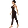 imageSunzel Jumpsuits for Women Backless Seamless Workout One Piece Bodycon Romper Scoop Neck Butt Scrunch Leggings UnitardBrown