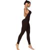 imageSunzel Jumpsuits for Women Backless Seamless Workout One Piece Bodycon Romper Scoop Neck Butt Scrunch Leggings UnitardBrown