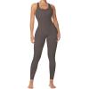 imageSunzel Jumpsuits for Women Backless Seamless Workout One Piece Bodycon Romper Scoop Neck Butt Scrunch Leggings UnitardGrey