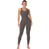 imageSunzel Jumpsuits for Women Backless Seamless Workout One Piece Bodycon Romper Scoop Neck Butt Scrunch Leggings UnitardGrey