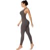 imageSunzel Jumpsuits for Women Backless Seamless Workout One Piece Bodycon Romper Scoop Neck Butt Scrunch Leggings UnitardGrey