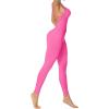 imageSunzel Jumpsuits for Women Backless Seamless Workout One Piece Bodycon Romper Scoop Neck Butt Scrunch Leggings UnitardHot Pink