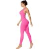 imageSunzel Jumpsuits for Women Backless Seamless Workout One Piece Bodycon Romper Scoop Neck Butt Scrunch Leggings UnitardHot Pink