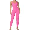 imageSunzel Jumpsuits for Women Backless Seamless Workout One Piece Bodycon Romper Scoop Neck Butt Scrunch Leggings UnitardHot Pink