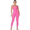 imageSunzel Jumpsuits for Women Backless Seamless Workout One Piece Bodycon Romper Scoop Neck Butt Scrunch Leggings UnitardHot Pink