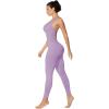 imageSunzel Jumpsuits for Women Backless Seamless Workout One Piece Bodycon Romper Scoop Neck Butt Scrunch Leggings UnitardPurple