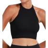 imageSunzel Ribbed Tank Tops for Women Halter High Neck Seamless Cute Crop Top Basics Sleeveless Workout Athletic Yoga ShirtsBlackblack Crop 2 Pack