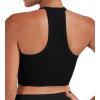 imageSunzel Ribbed Tank Tops for Women Halter High Neck Seamless Cute Crop Top Basics Sleeveless Workout Athletic Yoga ShirtsBlackblack Crop 2 Pack