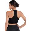 imageSunzel Ribbed Tank Tops for Women Halter High Neck Seamless Cute Crop Top Basics Sleeveless Workout Athletic Yoga ShirtsBlackcharcoal Gray Crop 2 Pack