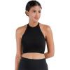 imageSunzel Ribbed Tank Tops for Women Halter High Neck Seamless Cute Crop Top Basics Sleeveless Workout Athletic Yoga ShirtsBlackcharcoal Gray Crop 2 Pack