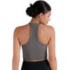 imageSunzel Ribbed Tank Tops for Women Halter High Neck Seamless Cute Crop Top Basics Sleeveless Workout Athletic Yoga ShirtsBlackcharcoal Gray Waist Length 2 Pack