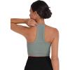 imageSunzel Ribbed Tank Tops for Women Halter High Neck Seamless Cute Crop Top Basics Sleeveless Workout Athletic Yoga ShirtsBlackgrey Green Waist Length 2 Pack