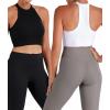 imageSunzel Ribbed Tank Tops for Women Halter High Neck Seamless Cute Crop Top Basics Sleeveless Workout Athletic Yoga ShirtsBlackwhite Crop 2 Pack