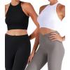 imageSunzel Ribbed Tank Tops for Women Halter High Neck Seamless Cute Crop Top Basics Sleeveless Workout Athletic Yoga ShirtsBlackwhite Crop 2 Pack