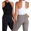 imageSunzel Ribbed Tank Tops for Women Halter High Neck Seamless Cute Crop Top Basics Sleeveless Workout Athletic Yoga ShirtsBlackwhite Waist Length 2 Pack