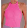 imageSunzel Ribbed Tank Tops for Women Halter High Neck Seamless Cute Crop Top Basics Sleeveless Workout Athletic Yoga ShirtsHot Pinkhot Pink Waist Length 2 Pack