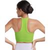imageSunzel Ribbed Tank Tops for Women Halter High Neck Seamless Cute Crop Top Basics Sleeveless Workout Athletic Yoga ShirtsNeon Greenbright Orange Crop 2 Pack