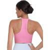 imageSunzel Ribbed Tank Tops for Women Halter High Neck Seamless Cute Crop Top Basics Sleeveless Workout Athletic Yoga ShirtsSky Bluebubblegum Crop 2 Pack