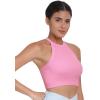 imageSunzel Ribbed Tank Tops for Women Halter High Neck Seamless Cute Crop Top Basics Sleeveless Workout Athletic Yoga ShirtsSky Bluebubblegum Crop 2 Pack