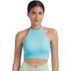 imageSunzel Ribbed Tank Tops for Women Halter High Neck Seamless Cute Crop Top Basics Sleeveless Workout Athletic Yoga ShirtsSky Bluebubblegum Crop 2 Pack