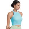 imageSunzel Ribbed Tank Tops for Women Halter High Neck Seamless Cute Crop Top Basics Sleeveless Workout Athletic Yoga ShirtsSky Bluebubblegum Waist Length 2 Pack