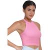 imageSunzel Ribbed Tank Tops for Women Halter High Neck Seamless Cute Crop Top Basics Sleeveless Workout Athletic Yoga ShirtsSky Bluebubblegum Waist Length 2 Pack