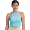 imageSunzel Ribbed Tank Tops for Women Halter High Neck Seamless Cute Crop Top Basics Sleeveless Workout Athletic Yoga ShirtsSky Bluebubblegum Waist Length 2 Pack