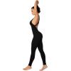 imageSunzel Womens Sleeveless Body Suit with Butt Scrunch Leggings and Builtin Pad Seamless Ribbed Sexy Racer Back JumpsuitBlack