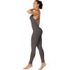 imageSunzel Womens Sleeveless Body Suit with Butt Scrunch Leggings and Builtin Pad Seamless Ribbed Sexy Racer Back JumpsuitDark Grey