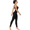 imageSunzel Workout Jumpsuit Women Backless One Piece Sleeveless Rompers Scrunch Bodysuits Gym Yoga Tummy Control Padded Bras