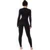 imageSunzel Yoga Jumpsuits for women Long Sleeve Workout Jumpsuit Gold Zipper Front One Piece Sport Bodycon RompersBlack