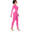 imageSunzel Yoga Jumpsuits for women Long Sleeve Workout Jumpsuit Gold Zipper Front One Piece Sport Bodycon RompersHot Pink