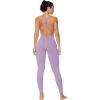 imageSunzel Jumpsuits for Women Backless Seamless Workout One Piece Bodycon Romper Scoop Neck Butt Scrunch Leggings UnitardPurple