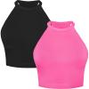 Black+hot Pink (Crop) 2 Pack