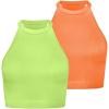 Neon Green+bright Orange (Crop) 2 Pack