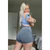 imageSunzel Butt Scrunch Seamless Shorts Womens 5 Inch Workout Shorts High Waist Stretch Booty Short for GymYogaRunningBikingLight Grey