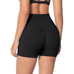 imageSunzel Butt Scrunch Seamless Shorts Womens 5 Inch Workout Shorts High Waist Stretch Booty Short for GymYogaRunningBikingBlack